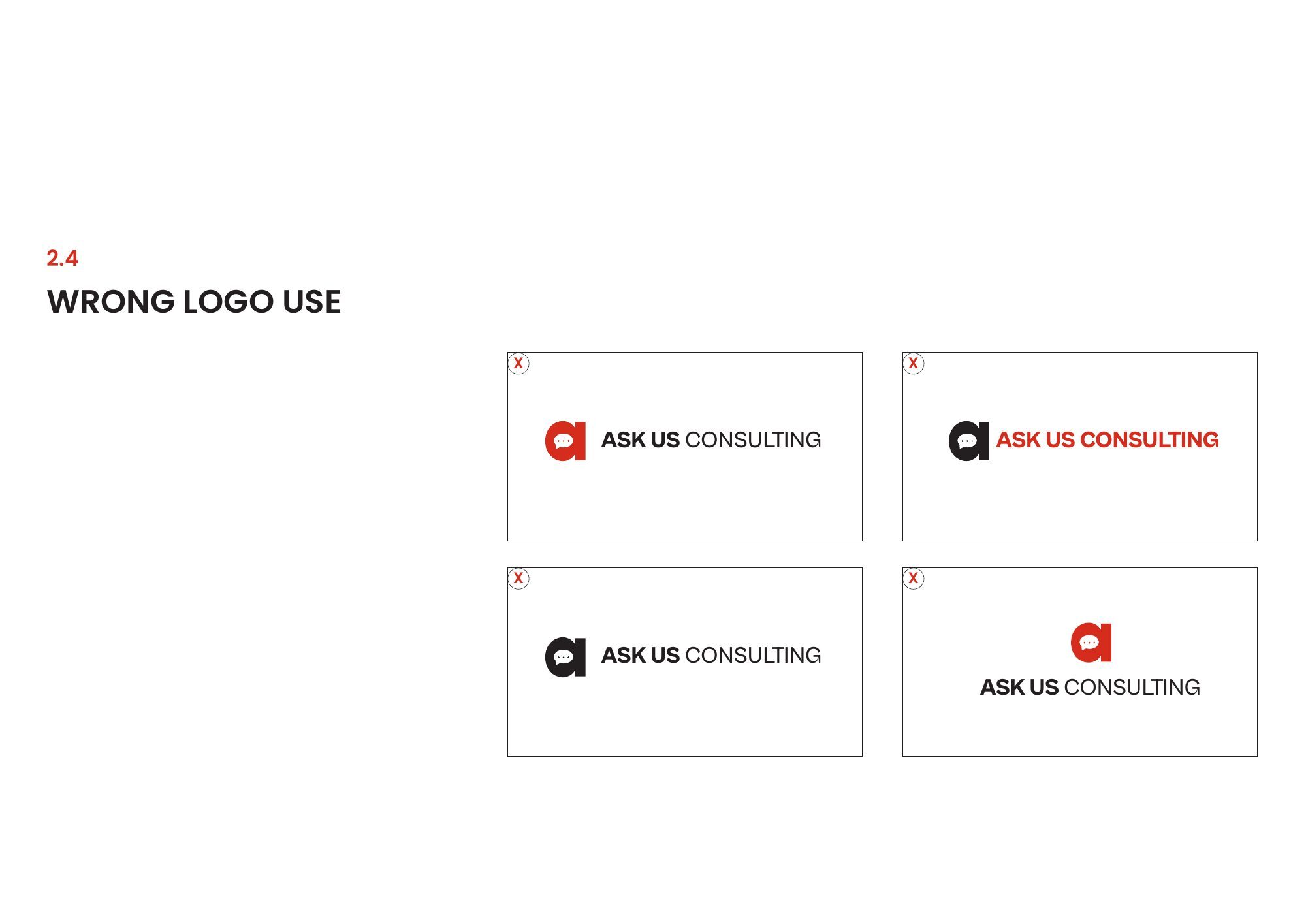 Ask Us logosunun yanlış kullanım örnekleri