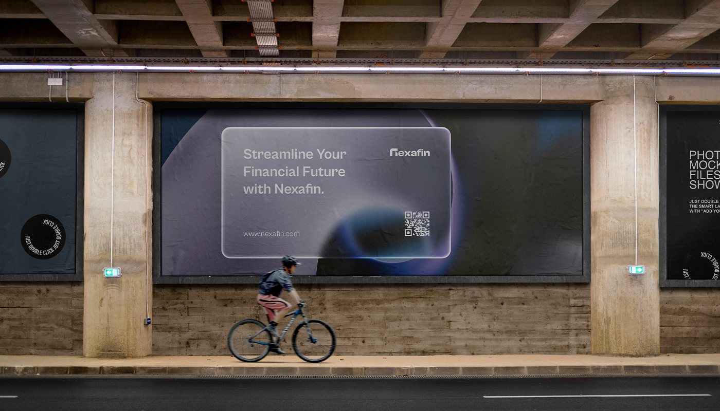 Alt geçitteki billboardda Nexafin kampanya görseli