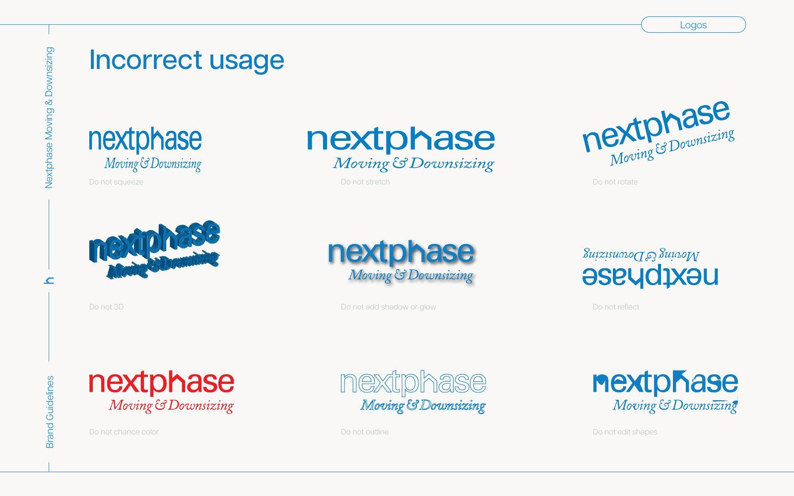 Nextphase logosunun yanlış kullanım örnekleri