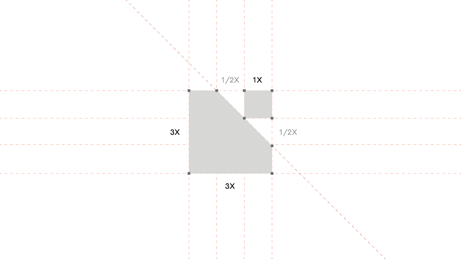 Logo yapısı: 3X, 1X ve 1/2X oranlarıyla kurulmuş geometri
