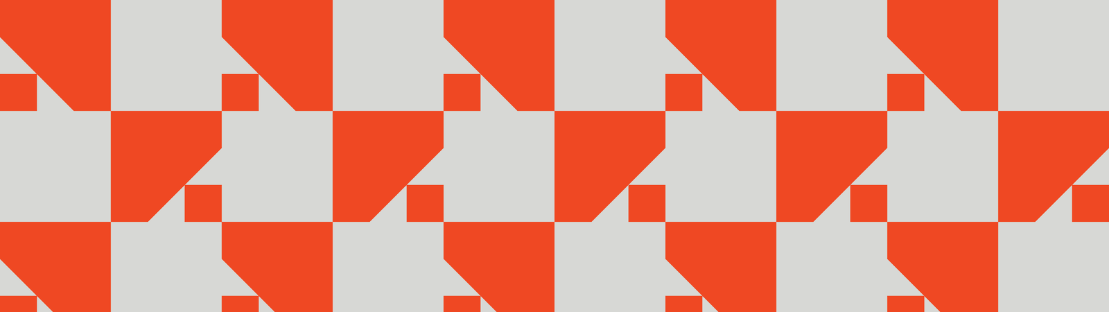 Logo biçimlerinden türetilmiş turuncu ve gri geometrik desen