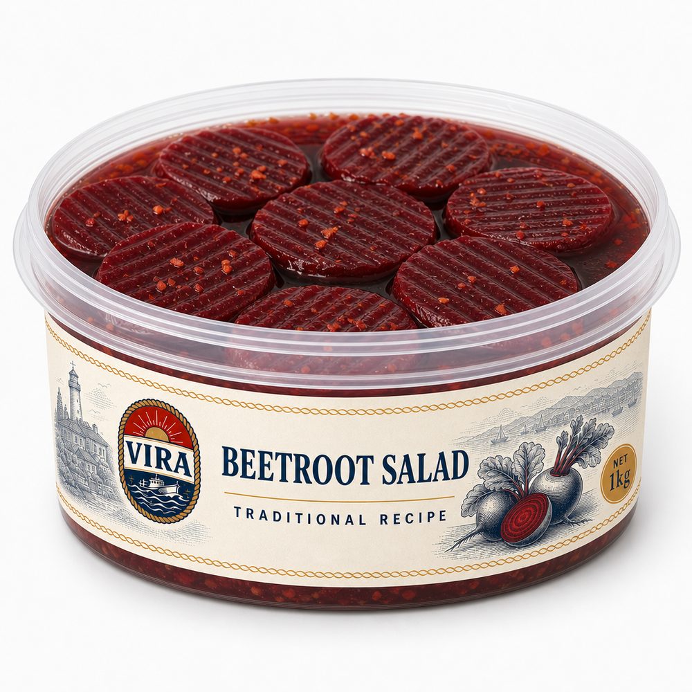 Vira pancar salatası, 1 kg şeffaf kova ve krem etiket